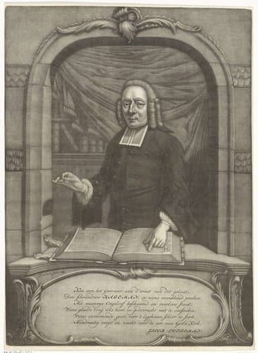 Portret van Henricus Hageman, predikend by Pieter Louw