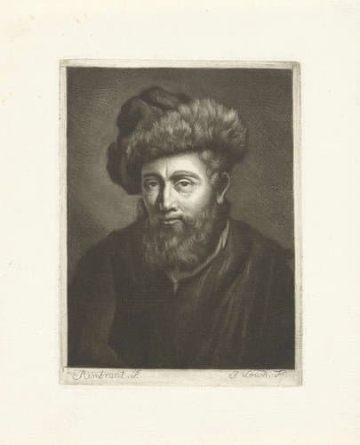 Portret van een man met een baard en een bontmuts by Pieter Louw