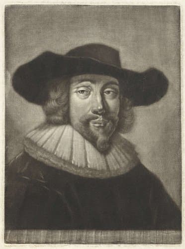 Portret van een man met een hoed en kraag by Pieter Louw