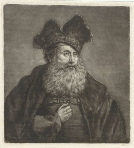 Old man with a divided fur cap by Rembrandt van Rijn