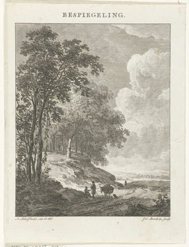Landschap met figuren by Johannes Christiaan Bendorp