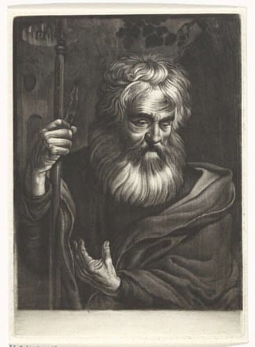 Oude man met een speer by Robbert Muys