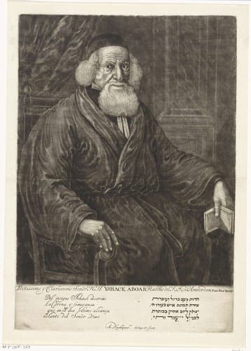 Portret van Isaac Aboab da Fonseca by Aernout Naghtegael