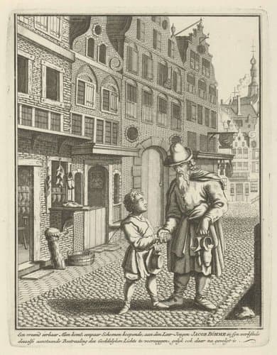 Jakob Böhme ontmoet een man voor de schoenmakerij by Joseph Mulder