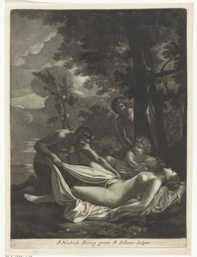 Sater bespiedt de slapende Venus by R. Pelletier