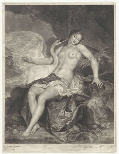 Leda en de zwaan by Bernard Picart