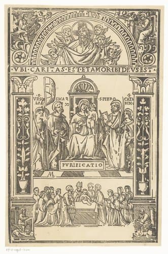 Sacra Conversazione by Monogrammist AM (prentmaker 16e eeuw)