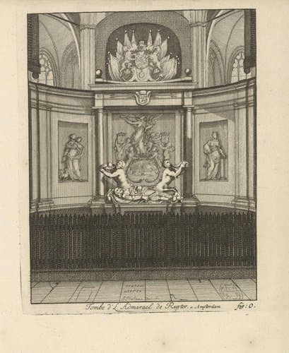 Grafmonument van Michiel de Ruyter in de Nieuwe Kerk te Amsterdam by Joseph Mulder