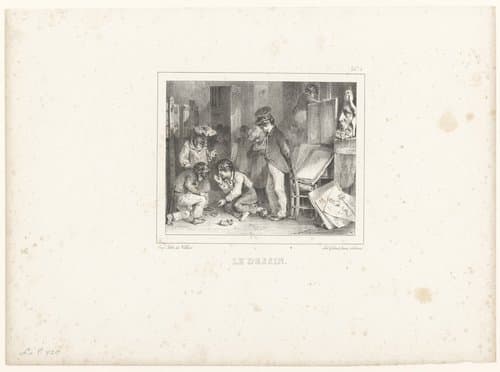 Kinderen knikkeren in een tekenlokaal by Nicolas Toussaint Charlet