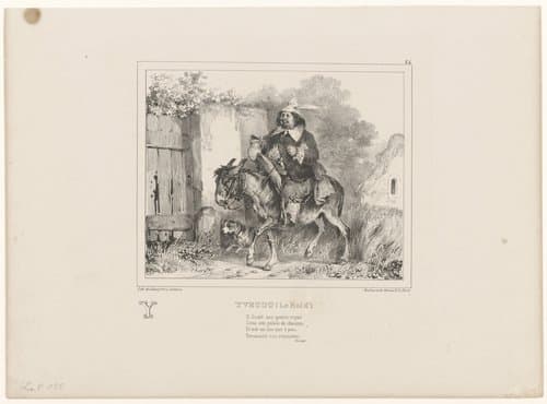 Koning van Yvetot op een ezel by Nicolas Toussaint Charlet