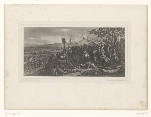 Veldslag met cavalerietroepen by Nicolas Toussaint Charlet
