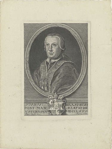 Portret van paus Pius VI by Carlo