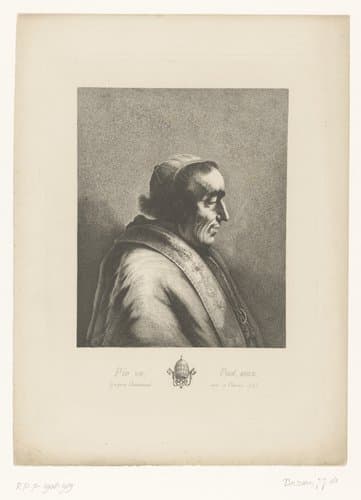 Portret van Pius VII by anonymous; Jean Jacques de Boissieu