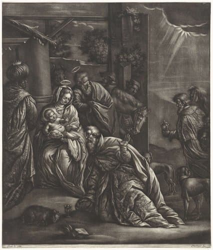 Aanbidding der koningen by Jan van Somer