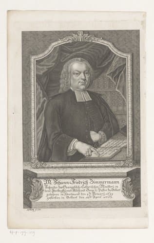 Portret van Johann Friedrich Zimmermann by Nicolaus Mettel