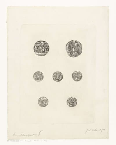 Zeven ronde voorstellingen met scènes uit het leven van Christus by Johannes Arnoldus Boland