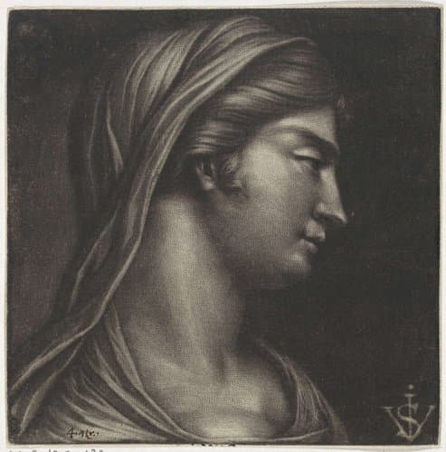 Buste van een vrouw met hoofddoek by Jan van Somer