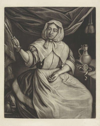 Vrouw met een glas by Jan van Somer