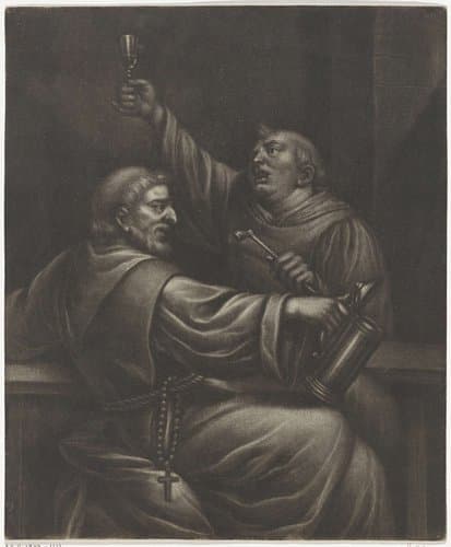 Drinkende monniken by Jan van Somer