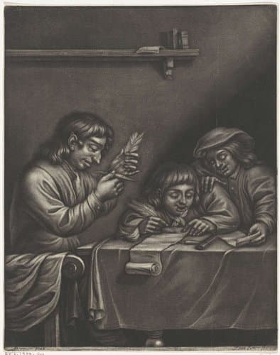 Schoolmeester versnijdt zijn pen by Jan van Somer