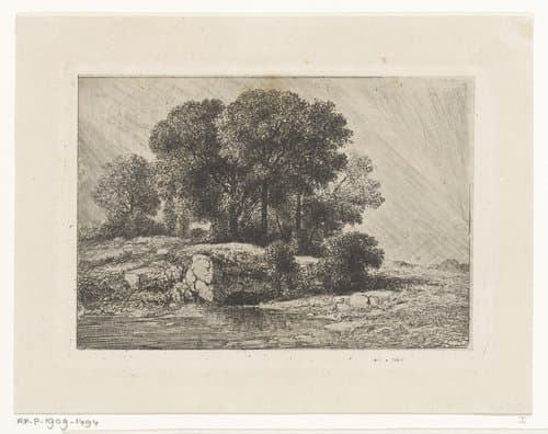 Bomen bij een poel by Jean Alexis Achard