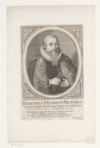Portret van Henricus Braemius by Conrad Meyer