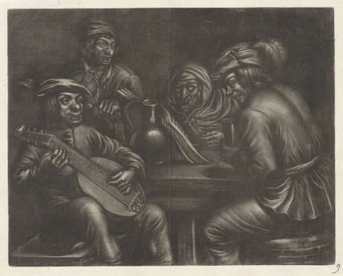Musicerende mannen aan een tafel by Jan van Somer