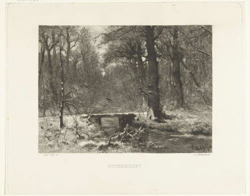 Wintergezicht in het Haagse bos by Petrus Johannes Arendzen