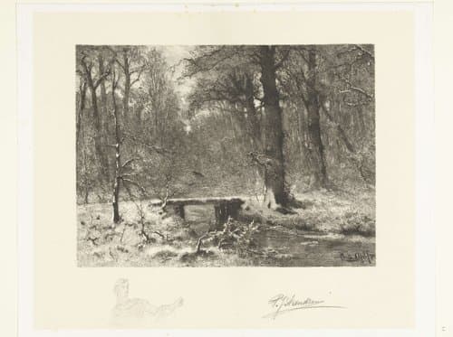 Wintergezicht in het Haagse bos by Petrus Johannes Arendzen