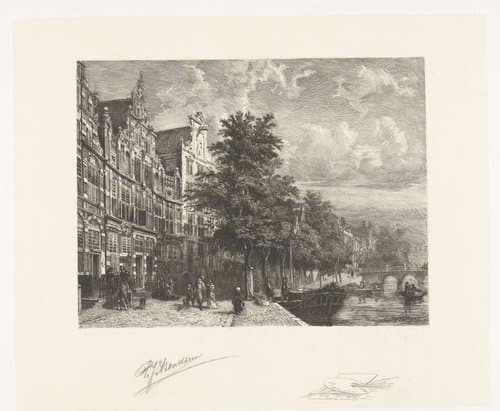 Gezicht op de Herengracht by Petrus Johannes Arendzen