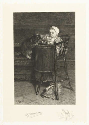 Kind met poes by Petrus Johannes Arendzen