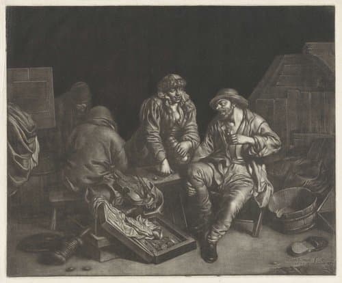 Mannen in een herberg by Jan van Somer