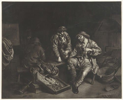 Mannen in een herberg by Jan van Somer