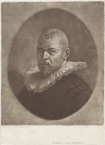 Portret van een man met een geplooide kraag