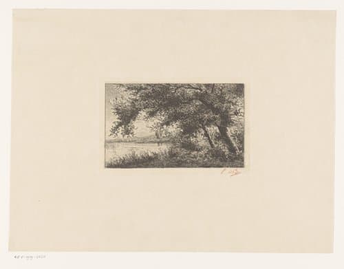 Bomen aan de waterkant by Emile de Baré