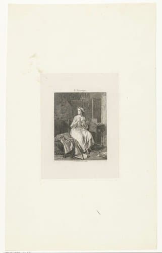 Een jonge vrouw maakt toilet by Johannes Arnoldus Boland
