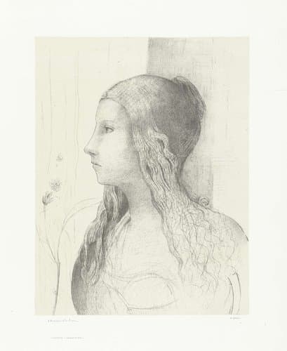 Brunhilde (ondergang van de Goden) by Odilon Redon