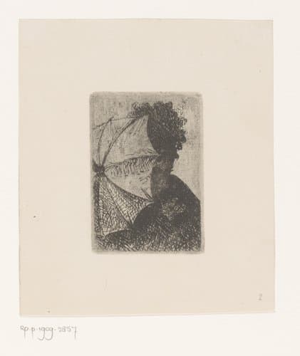 Jonge vrouw met een parasol by Constant Aimé Marie Cap