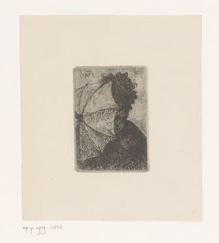 Jonge vrouw met een parasol by Constant Aimé Marie Cap