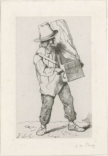 Straatmuzikant met draaiorgel by Jacobus Ludovicus Cornet