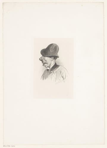Karikaturaal portret van Ernest Alexandre Honoré Coquelin