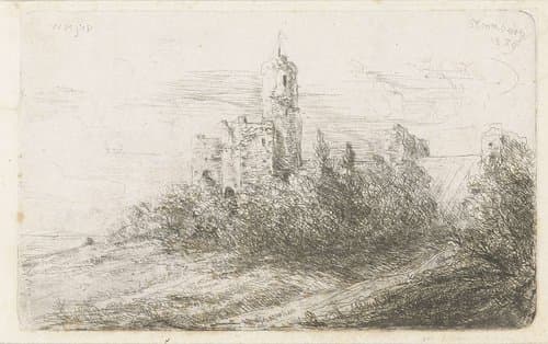 Ruïne van kasteel te Stromberg by Willem Matthias Jan van Dielen