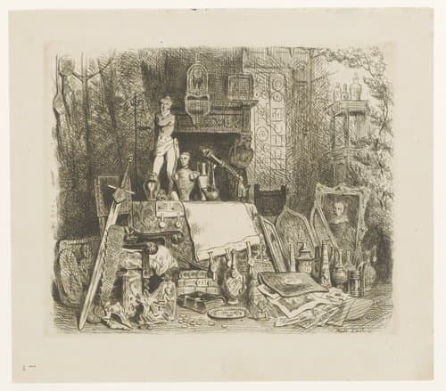 Objecten bij antiquair Verelst by Adolphe Alexandre Dillens