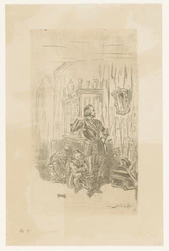 Ridder wordt door een knecht in wapenrusting gestoken by Henri Dillens