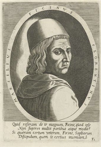 Portret van Marsilio Ficino by Philips Galle