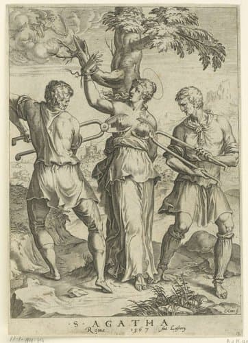 Marteling van de H. Agatha by Cornelis Cort