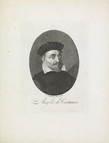 Portret van dichter en historicus Angelo di Costanzo