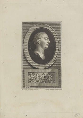 Portret van musicus Betti by Girolamo Carattoni