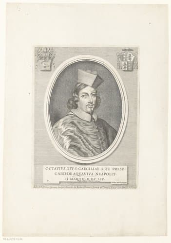 Portretten van kardinalen met twee wapenschilden by Giuseppe Maria Testana