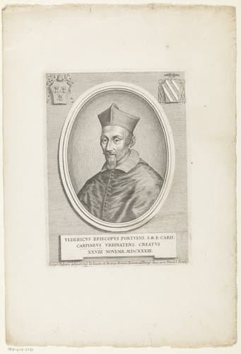 Portretten van kardinalen met twee wapenschilden by Giuseppe Maria Testana